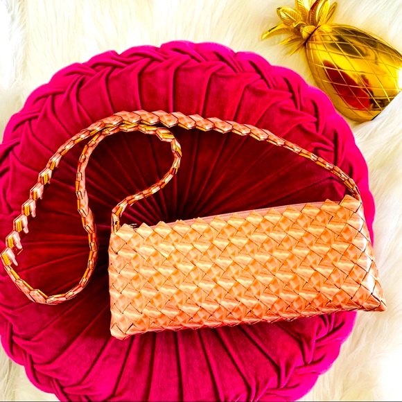 Vintage Handbags - Vintage Handmade Recycled Pink Bubble Gum Wrapper Purse Crossbody Bag